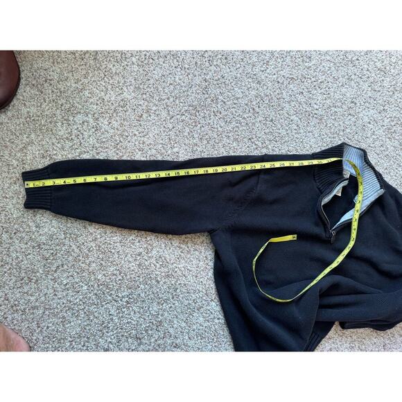 L.L. Bean Mens Double Black 1/4 zip mock neck Sweater, XL; 100% Cotton - Picture 8 of 11